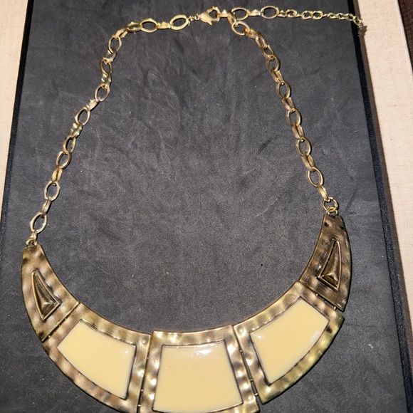 Charming Charlie Jewelry - Elegant Gold and Cream Statement Necklace